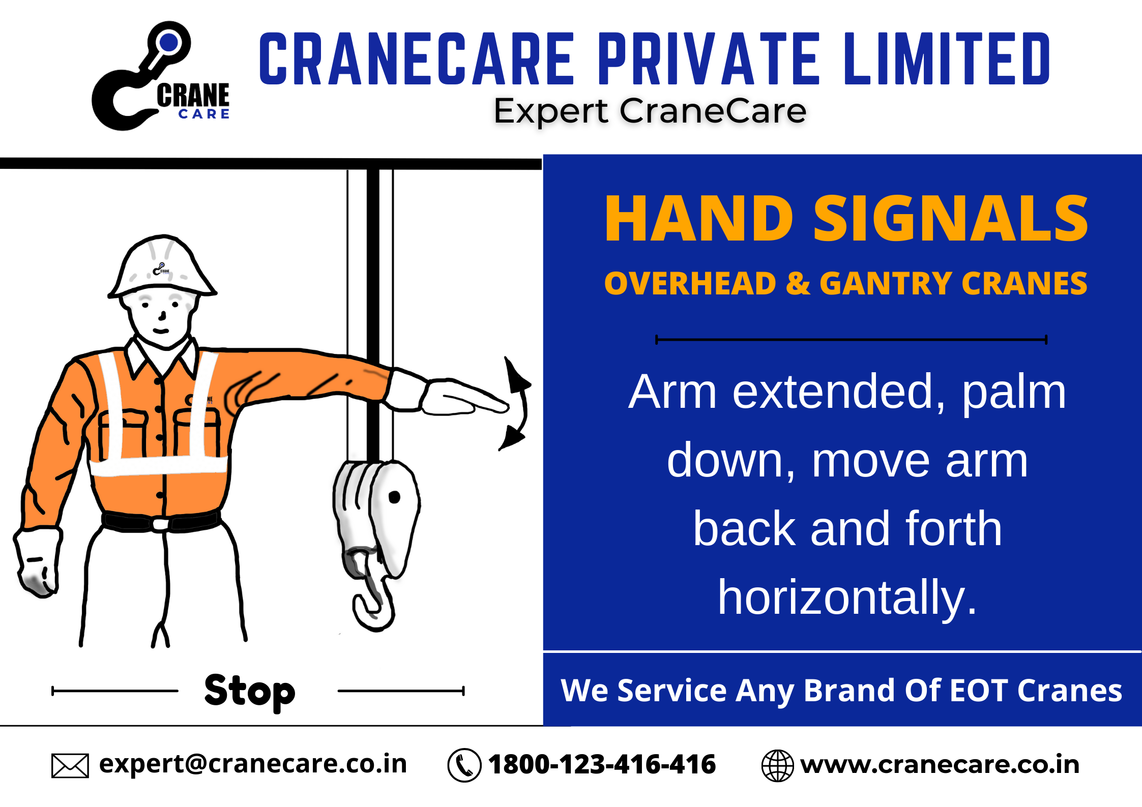 STOP : hand signal for EOT cranes
