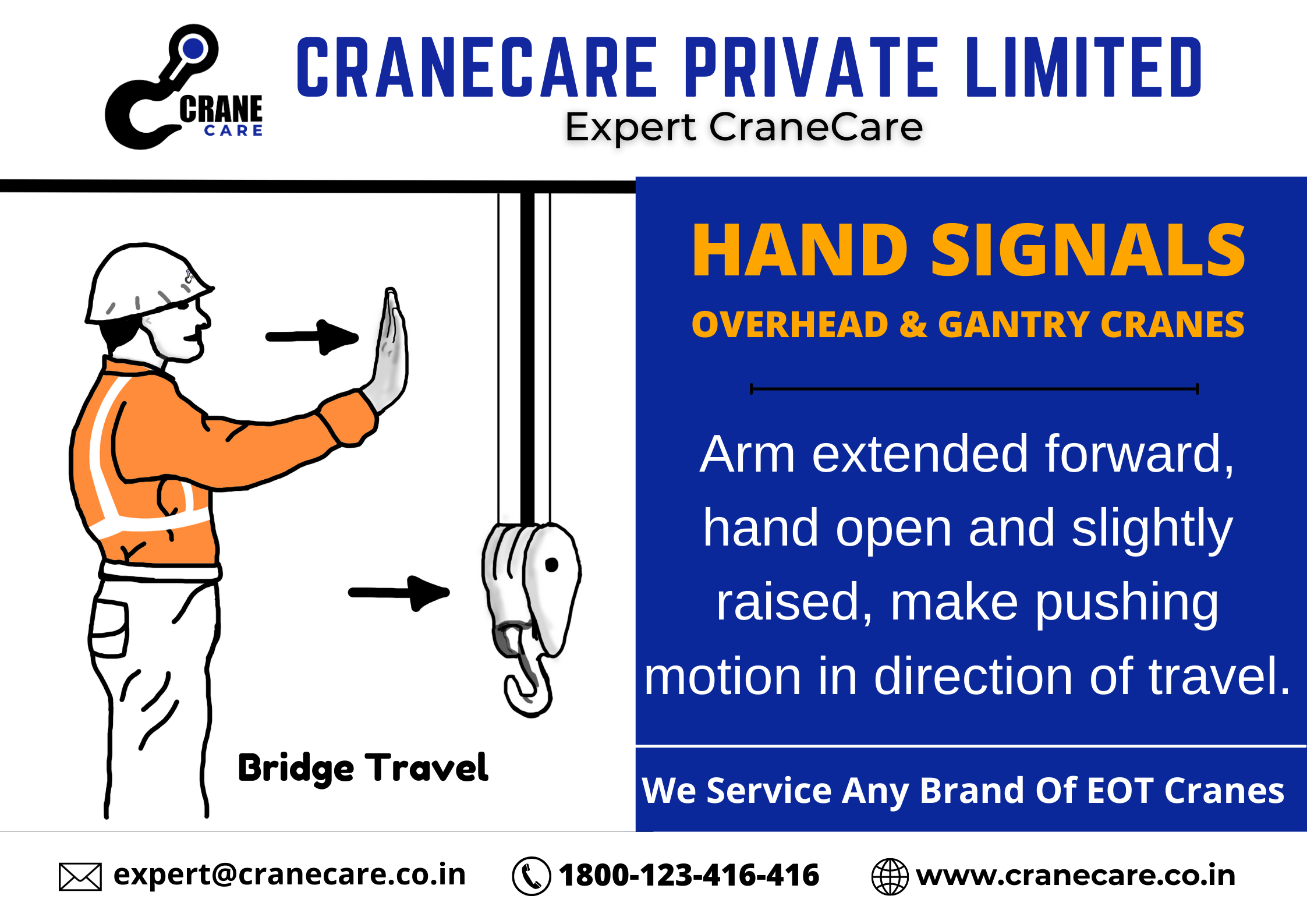 bridge travel : hand signal for EOT cranes