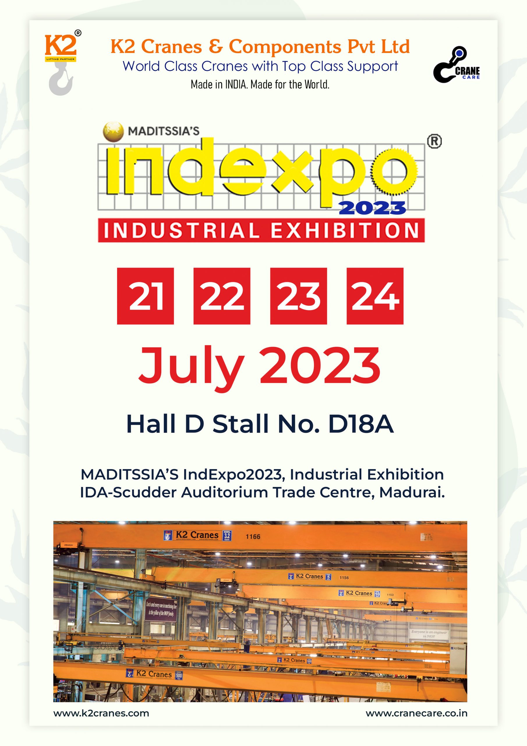 We are thrilled to invite you to visit our stall at INDEXPO 2023 – the Largest Industrial Exhibition organized by MADITSSIA